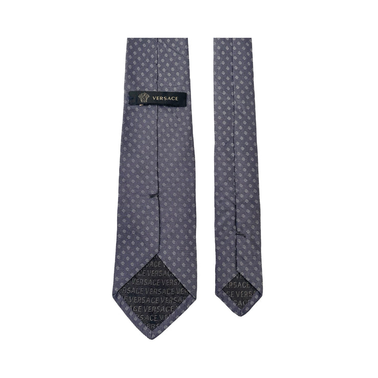 Versace - Grey Polka Dot Medusa Tie