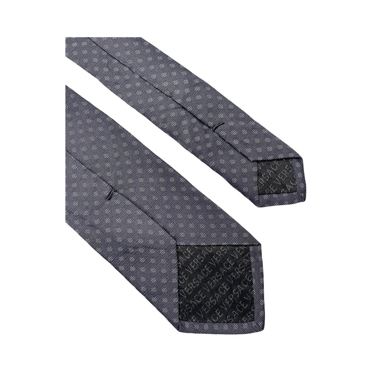 Versace - Grey Polka Dot Medusa Tie