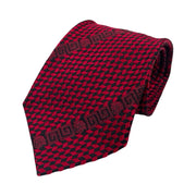 Versace - Red & Black Greek Key Medusa Silk Tie