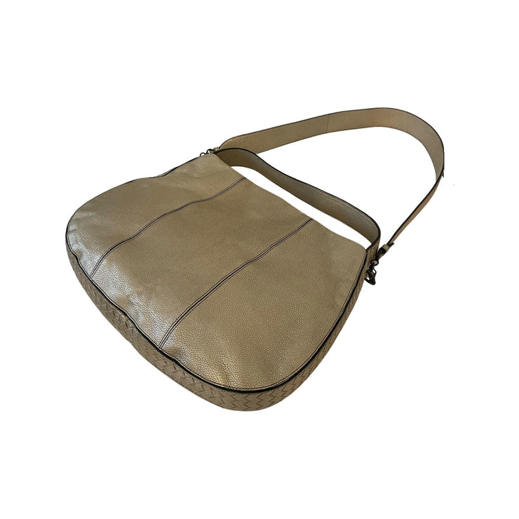Bottega Veneta - Gold Shoulder Bag w/ Intrecciato Straps