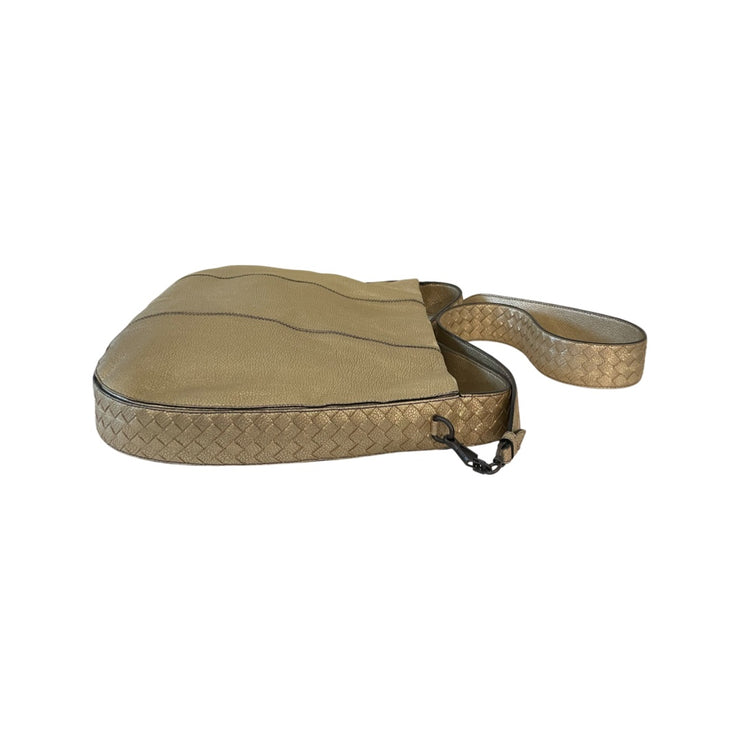 Bottega Veneta - Gold Shoulder Bag w/ Intrecciato Straps