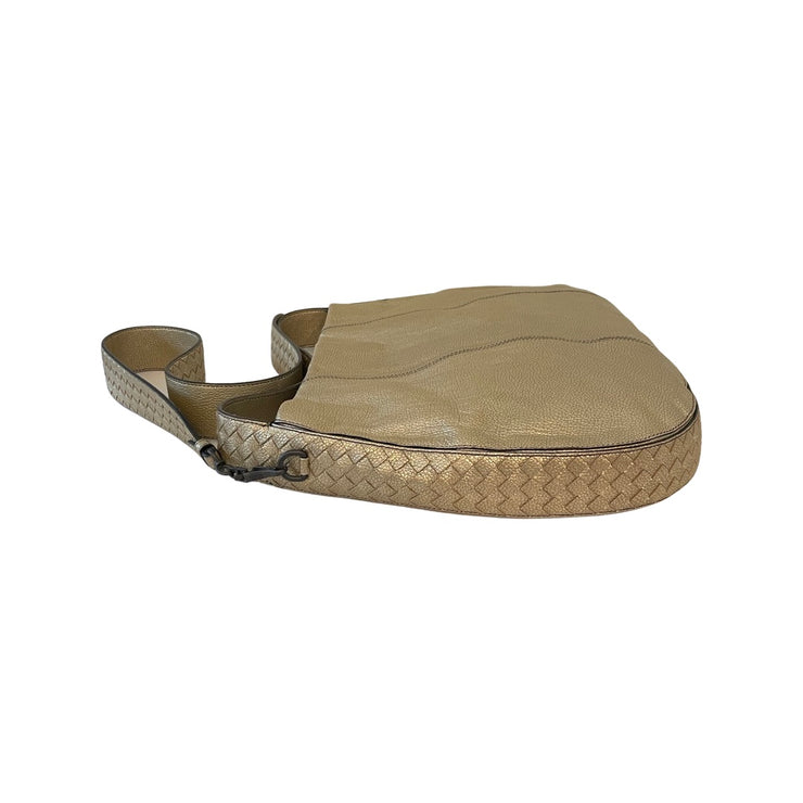 Bottega Veneta - Gold Shoulder Bag w/ Intrecciato Straps