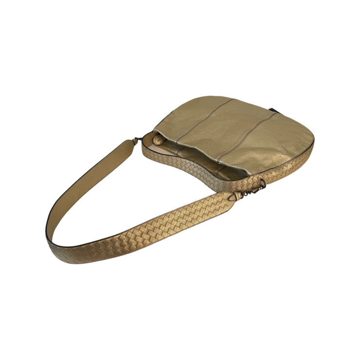 Bottega Veneta - Gold Shoulder Bag w/ Intrecciato Straps