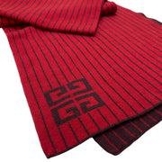Givenchy - Red & Burgundy Stripe 4G Wool Scarf