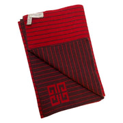 Givenchy - Red & Burgundy Stripe 4G Wool Scarf