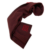 Givenchy - Red & Burgundy Stripe 4G Wool Scarf