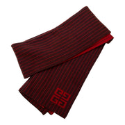 Givenchy - Red & Burgundy Stripe 4G Wool Scarf